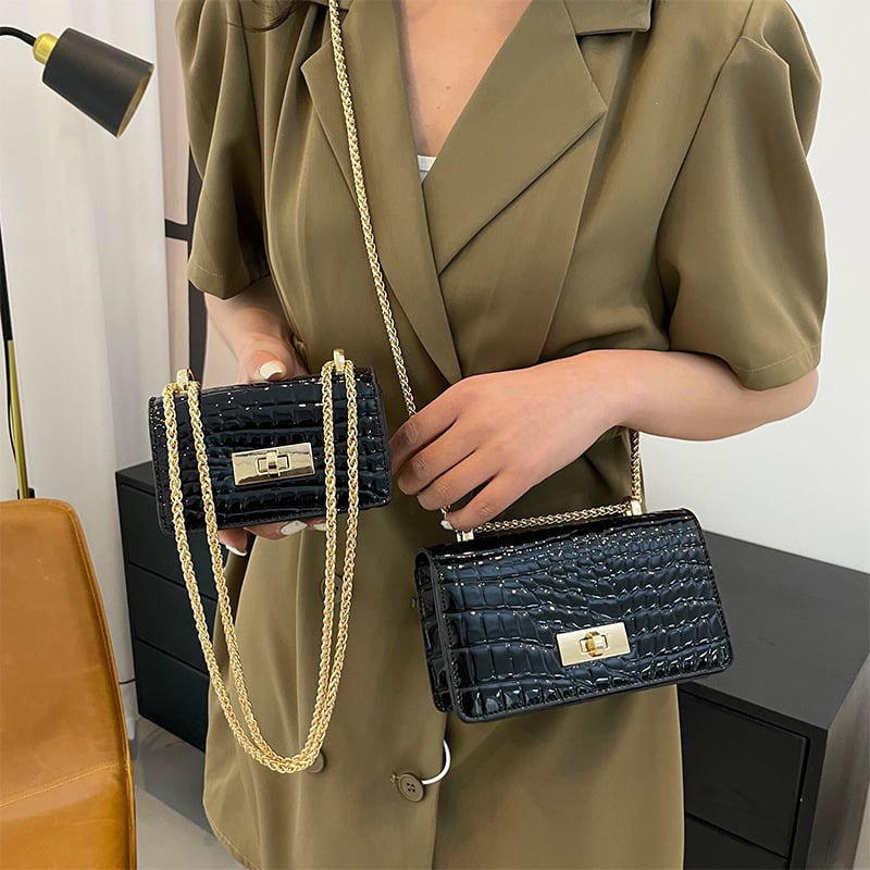 Minimalistička lančana crossbody torba, mala kvadratna torba za svakodnevnu upotrebu, PU koža