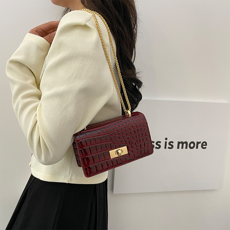 Minimalistička lančana crossbody torba, mala kvadratna torba za svakodnevnu upotrebu, PU koža