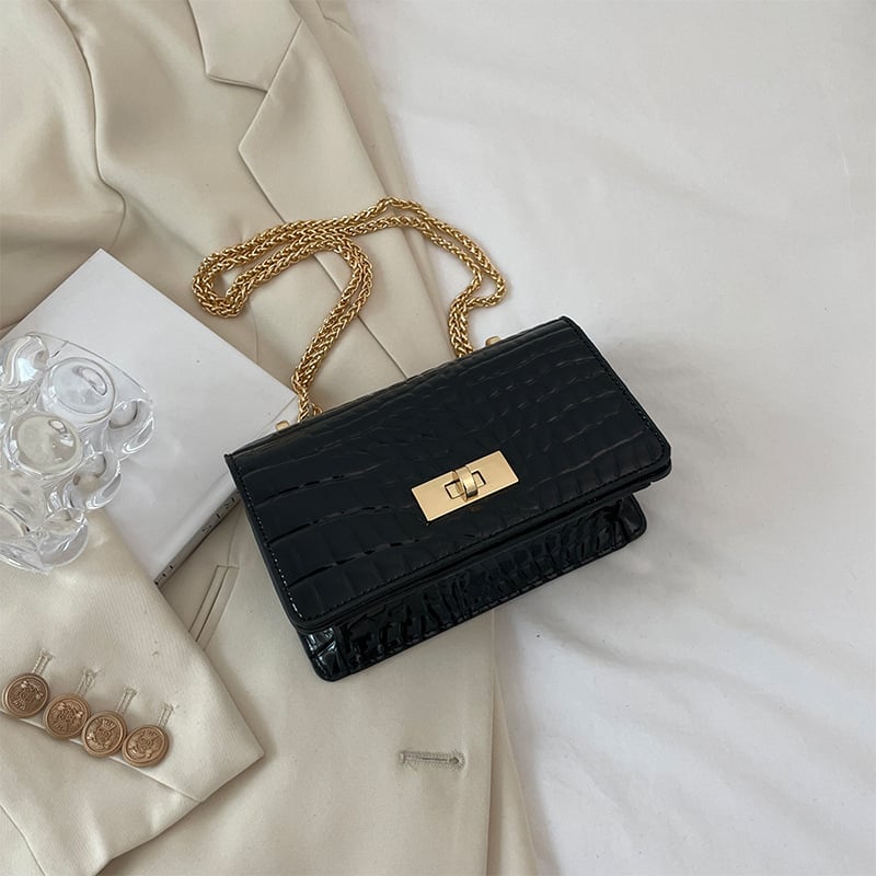 Minimalistička lančana crossbody torba, mala kvadratna torba za svakodnevnu upotrebu, PU koža