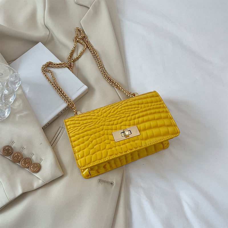 Minimalistička lančana crossbody torba, mala kvadratna torba za svakodnevnu upotrebu, PU koža