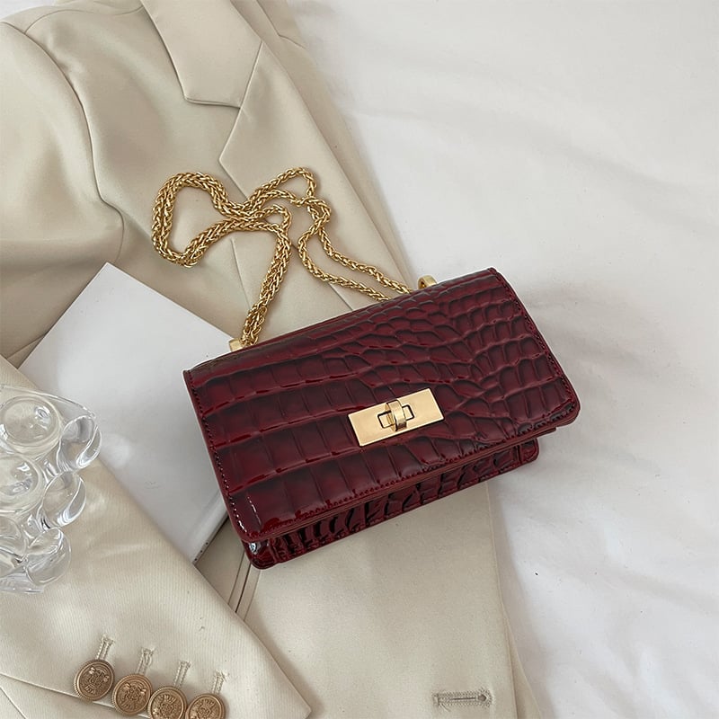 Minimalistička lančana crossbody torba, mala kvadratna torba za svakodnevnu upotrebu, PU koža