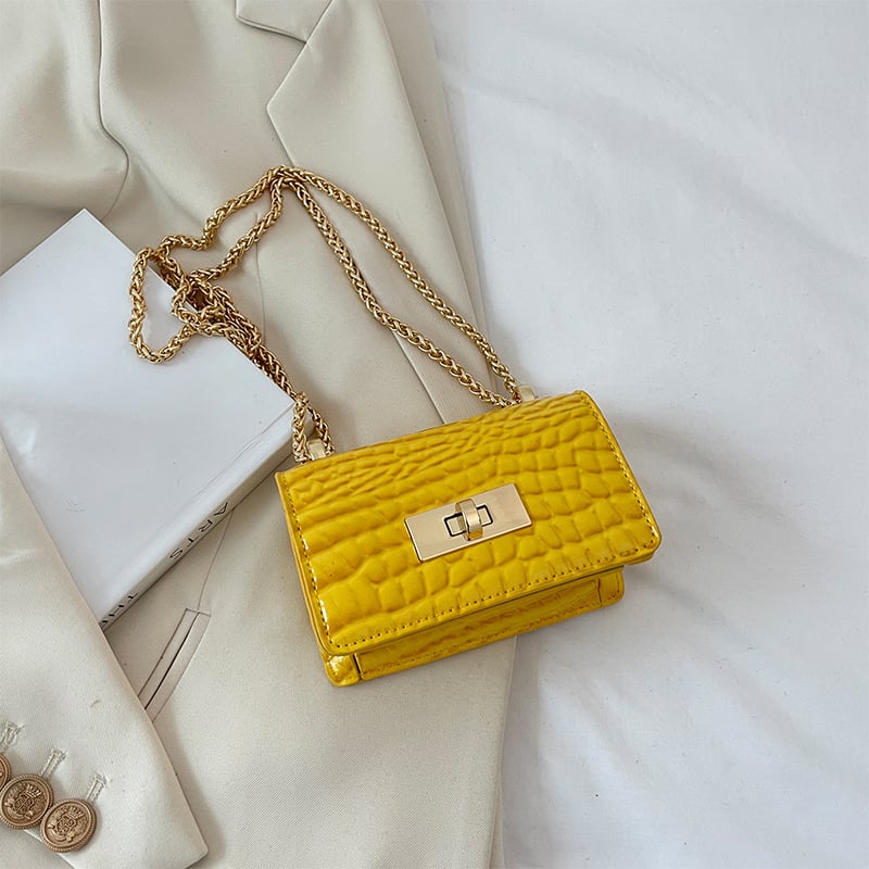 Minimalistička lančana crossbody torba, mala kvadratna torba za svakodnevnu upotrebu, PU koža