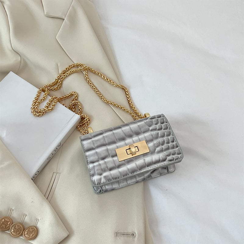 Minimalistička lančana crossbody torba, mala kvadratna torba za svakodnevnu upotrebu, PU koža