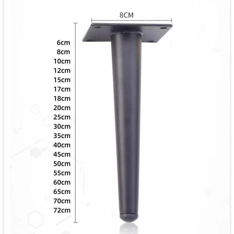 Picioare metalice pentru mobilier, stil ușor de lux, conic drept și conic înclinat, înălțimi 100/200/300 mm, din oțel inoxidabil