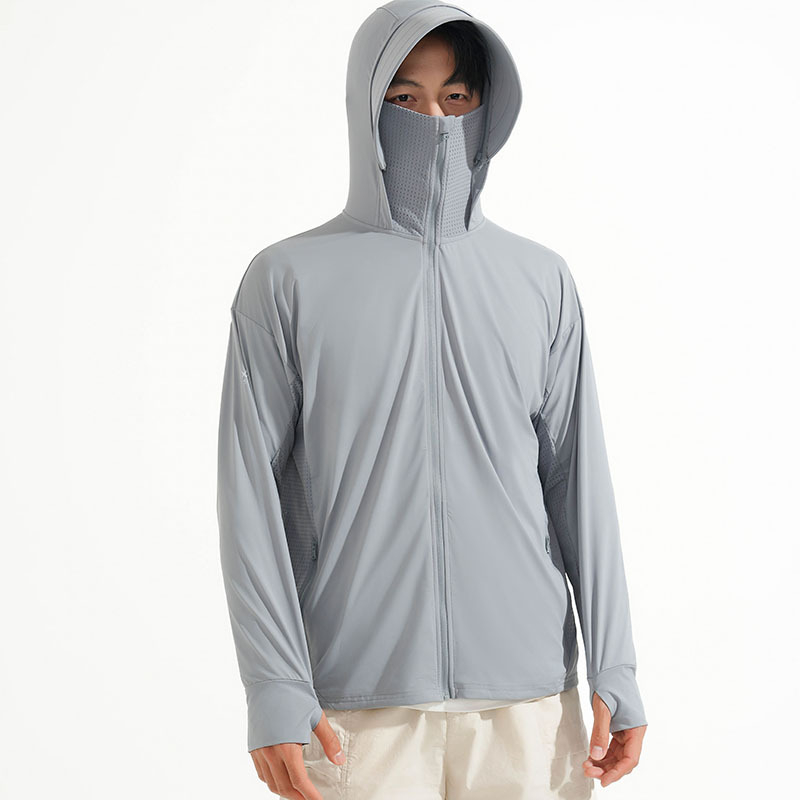 Jachetă de protecție UV UPF50+ pentru vară, exterior, ușoară, cu glugă, unisex