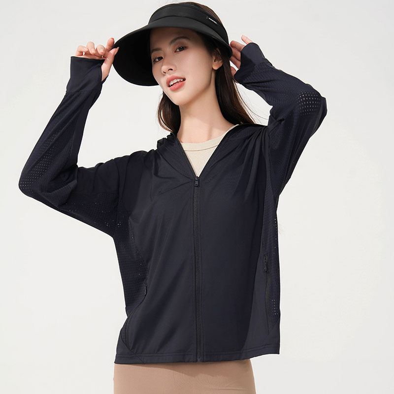 Jachetă de protecție UV UPF50+ pentru vară, exterior, ușoară, cu glugă, unisex