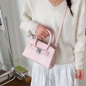 Premium ženska torba s uzorkom krokodila i platinskim završetkom, 2025 novi model, svestrana crossbody torba i mala kvadratna torba