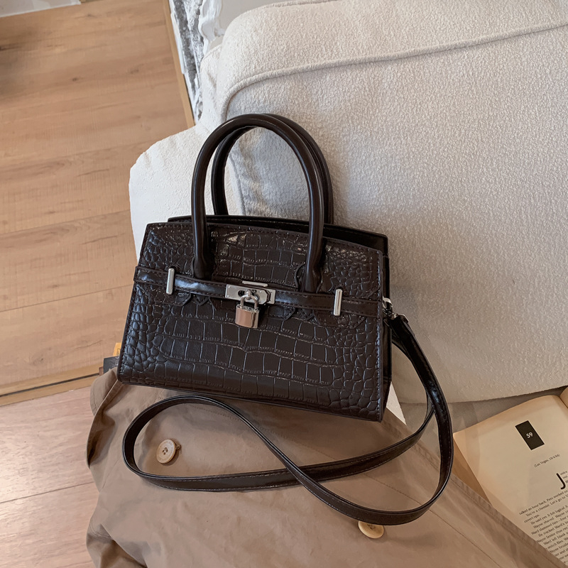 Premium ženska torba s uzorkom krokodila i platinskim završetkom, 2025 novi model, svestrana crossbody torba i mala kvadratna torba
