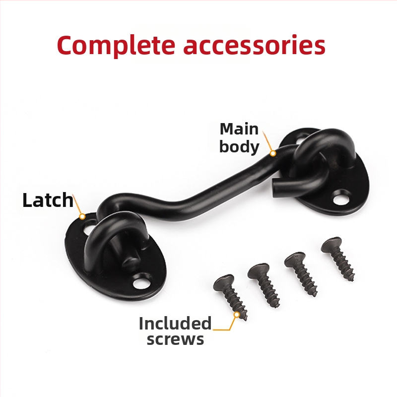 Cârlig de fereastră din oțel inoxidabil negru, îngroșat – accesorii pentru uși și ferestre