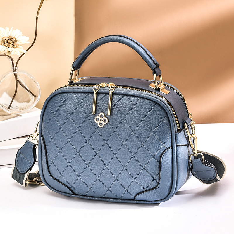 Ženska mala kvadratna torbica s kariranim uzorkom – PU torba za rameno i crossbody, gradski stil