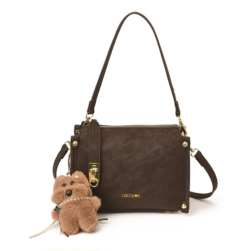 Dámska retro malá štvorcová crossbody taška s matnou textúrou, jar 2026