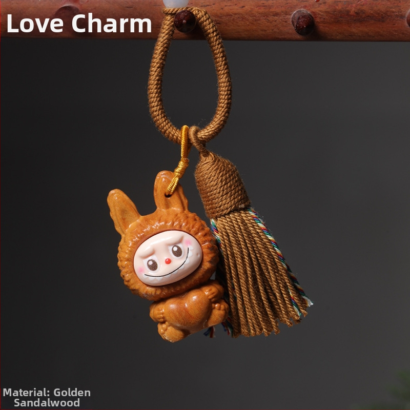 Pandantiv din lemn masiv, gravat, în stil influencer, accesoriu decorativ pentru mașină și rucsac