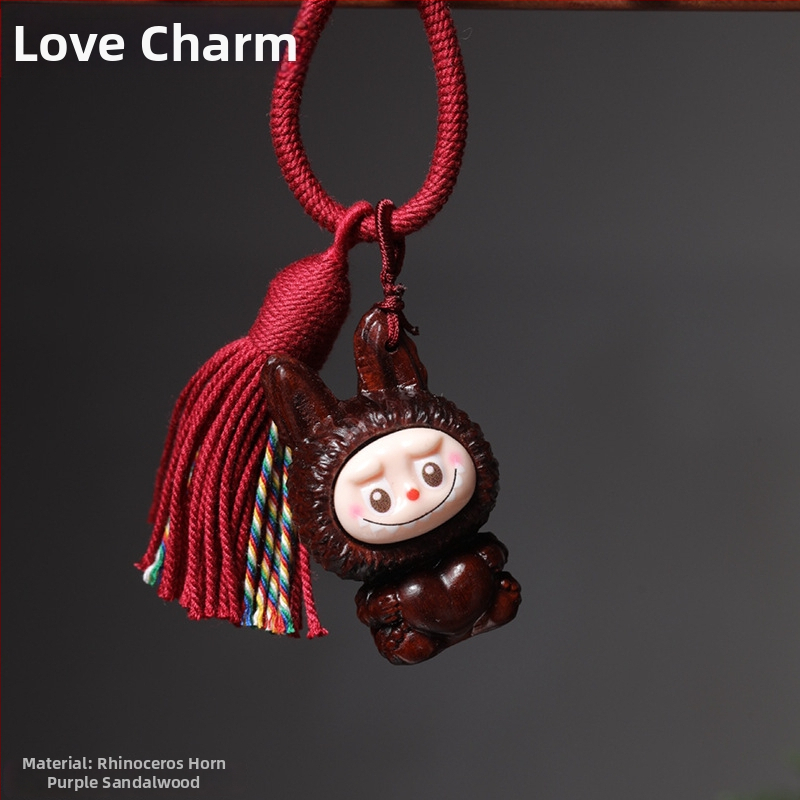 Pandantiv din lemn masiv, gravat, în stil influencer, accesoriu decorativ pentru mașină și rucsac