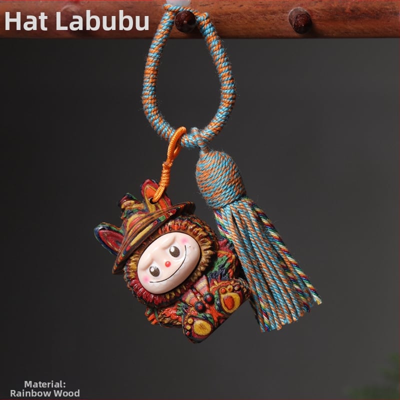 Pandantiv din lemn masiv, gravat, în stil influencer, accesoriu decorativ pentru mașină și rucsac