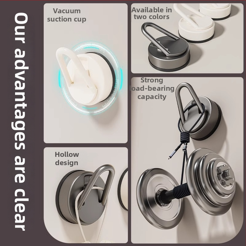 Cuier cu ventuză puternic pentru baie, fără găuri, montare pe perete, pentru prosoape, cu cap rotativ