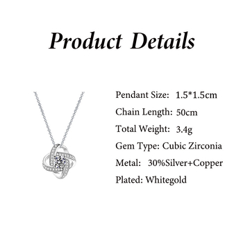 Lanac s privjeskom četverolisne djeteline, bakreni privjesak s platinskim premazom, klavikularni lanac, unisex, duljina 81 cm i više
