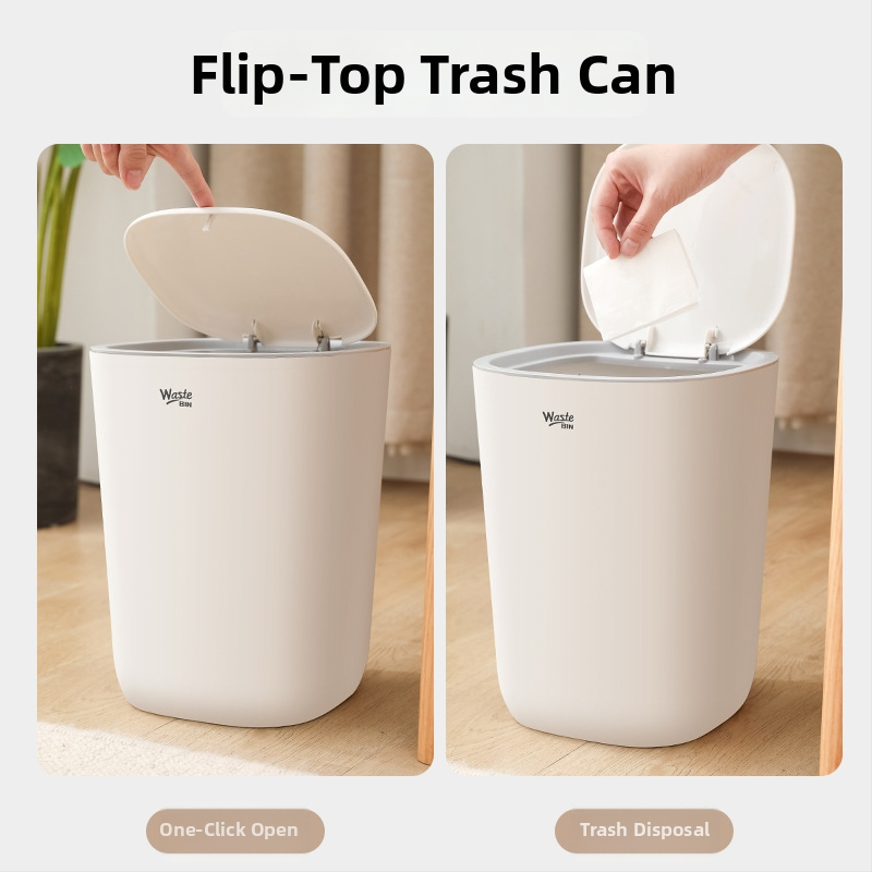 Minimalistički koš za smeće s push-mechanizmom, 8 L, kućna upotreba — spavaća soba, dnevni boravak, kuhinja, kupaonica, elegantan dizajn