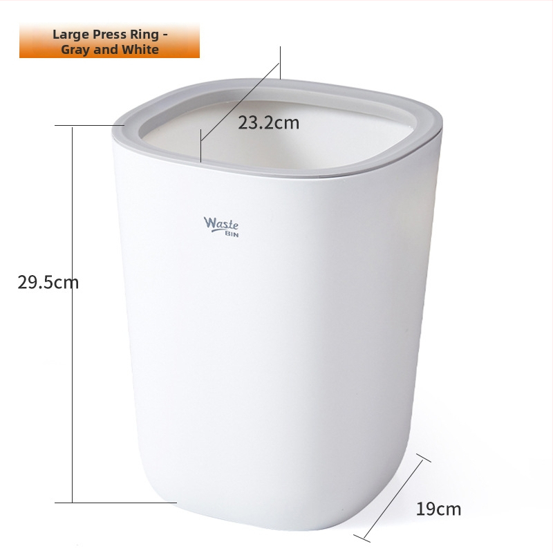 Minimalistički koš za smeće s push-mechanizmom, 8 L, kućna upotreba — spavaća soba, dnevni boravak, kuhinja, kupaonica, elegantan dizajn