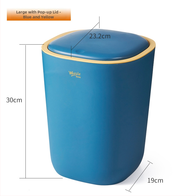 Minimalistički koš za smeće s push-mechanizmom, 8 L, kućna upotreba — spavaća soba, dnevni boravak, kuhinja, kupaonica, elegantan dizajn