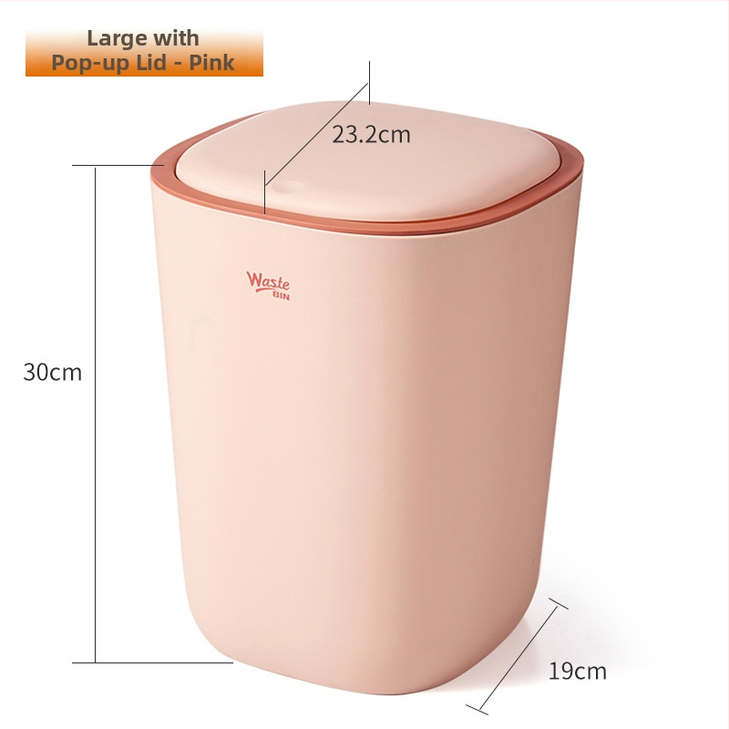 Minimalistički koš za smeće s push-mechanizmom, 8 L, kućna upotreba — spavaća soba, dnevni boravak, kuhinja, kupaonica, elegantan dizajn