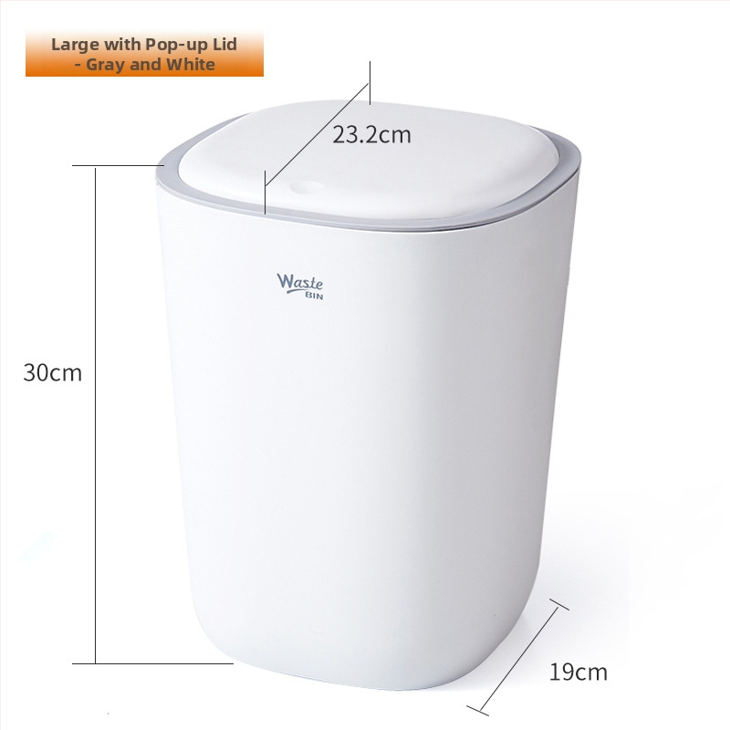 Minimalistički koš za smeće s push-mechanizmom, 8 L, kućna upotreba — spavaća soba, dnevni boravak, kuhinja, kupaonica, elegantan dizajn