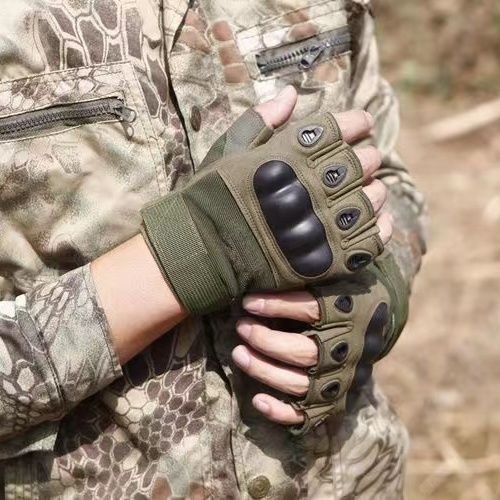 Тактически ръкавици за мъже, антихлъзгващи, устойчиви на порязвания и износване, Black Hawk ръкавици с половин пръсти за самозащита, алпинизъм и колоездене
