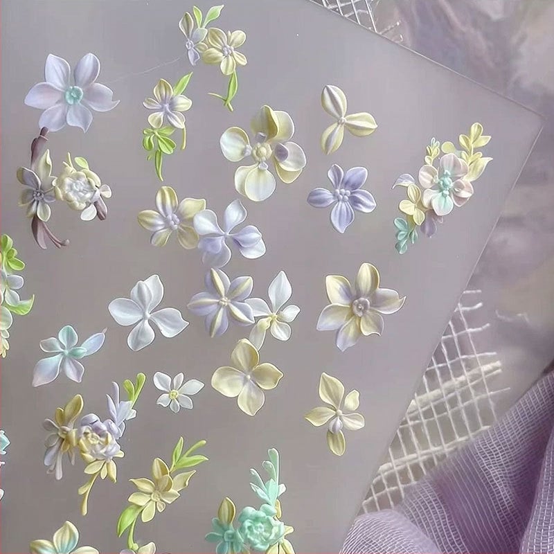 Tavaszi virág alakú szilikon sablon körömdíszítéshez, DIY gyanta gravírozáshoz