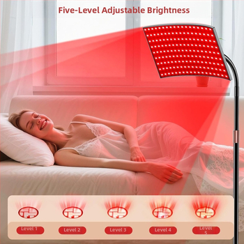 Lampa Terapije crvenim svjetlom, 162 LED, infracrvena, 360° rotacija, velika lampa s panelom za ljepotu