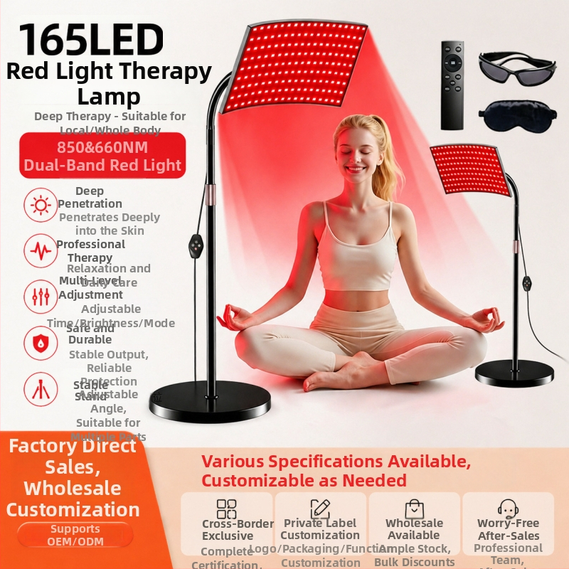 Lampa Terapije crvenim svjetlom, 162 LED, infracrvena, 360° rotacija, velika lampa s panelom za ljepotu