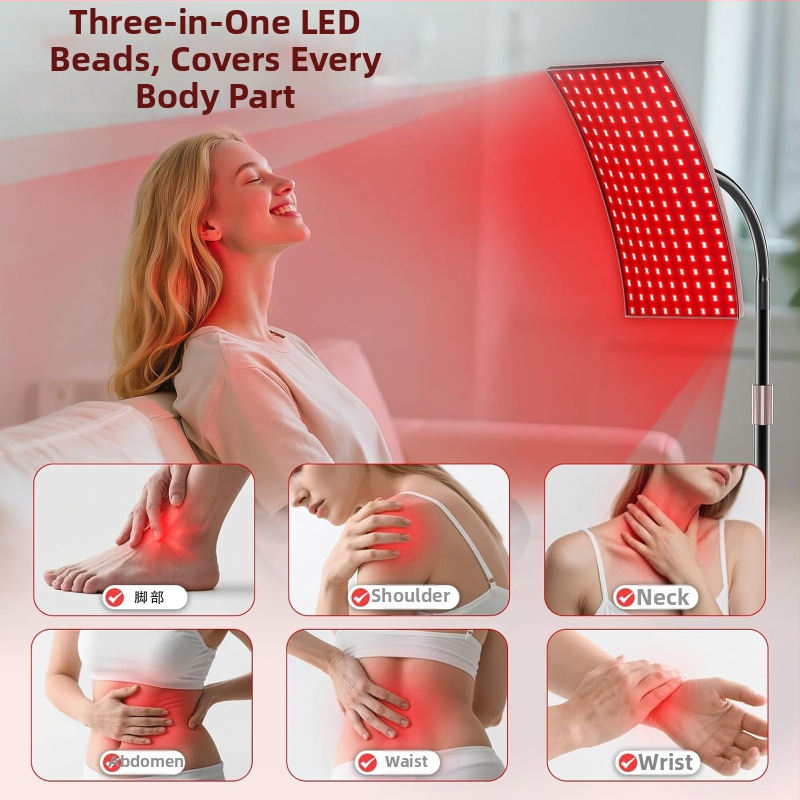 Lampa Terapije crvenim svjetlom, 162 LED, infracrvena, 360° rotacija, velika lampa s panelom za ljepotu