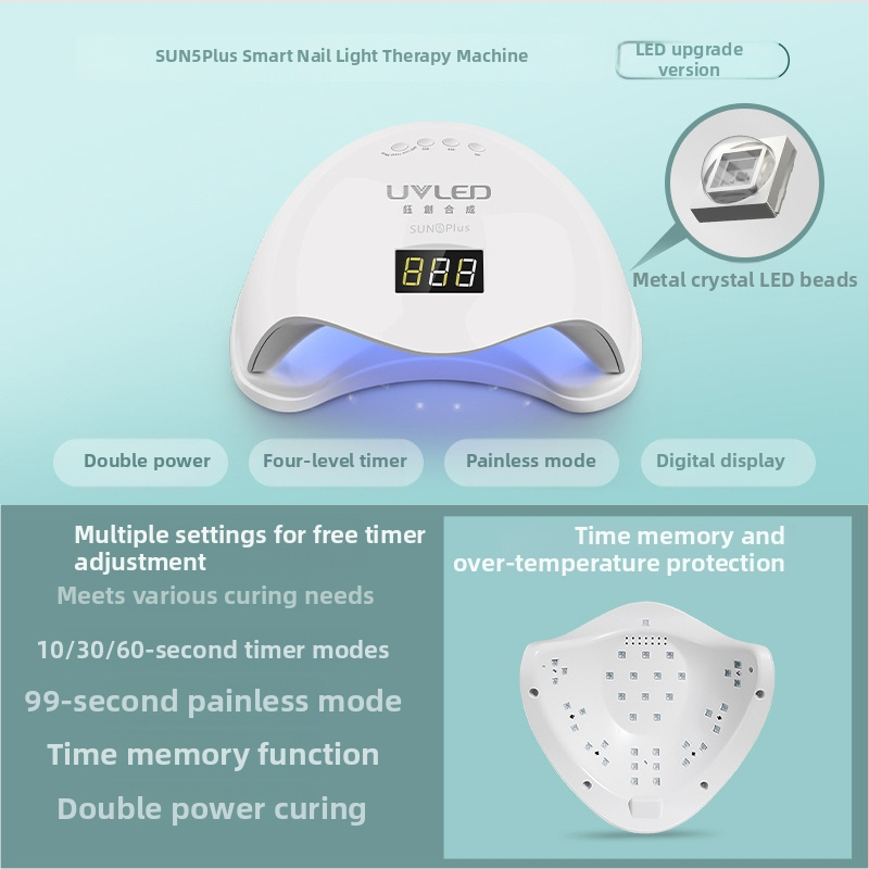 Lampă UV pentru uscare gel unghii, 5Plus, pentru ambele mâini, senzor inteligent