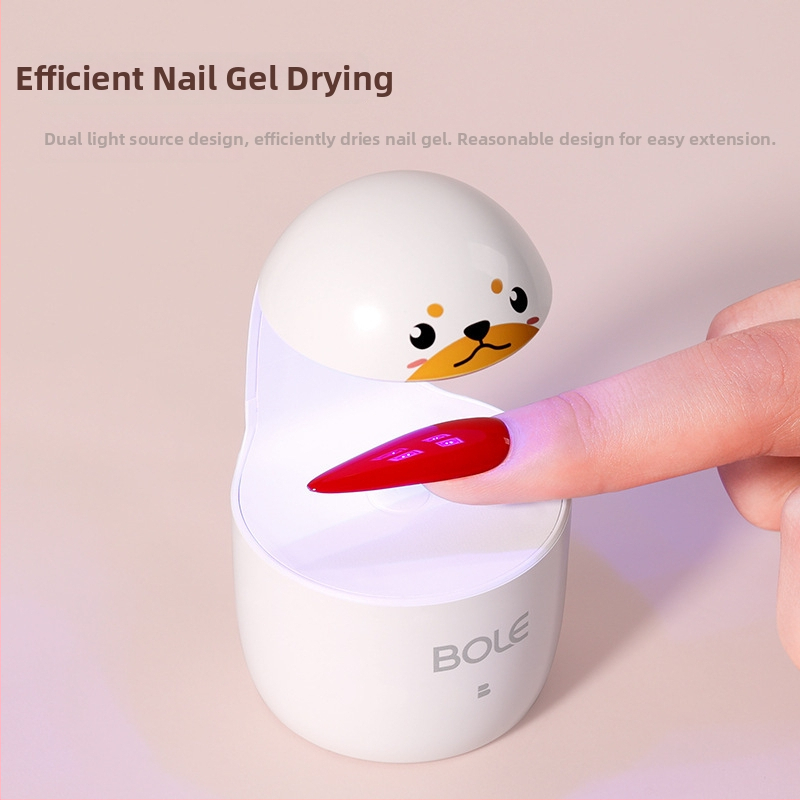 Bole mini körömlámpa UV/LED, kettős fényforrással, gyors száradás egy körömre, fehér
