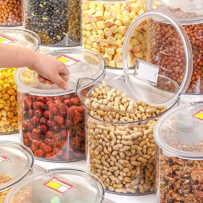 Prozirna posuda za hranu s hermetičkim zatvaračem za sušeno voće, sjemenke i orašaste plodove – otporna na vlagu, ovalni oblik, do 300 ml