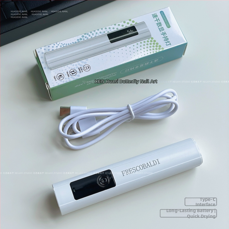 Xiaoying lampă pentru unghii cu afișaj digital, uscare rapidă, design liniar, lampă fototerapie pentru manichiură, portabilă, lumină roșie