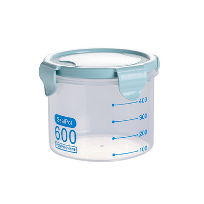 Prozirna plastična zatvarajuća posuda za hladnjak, okrugli spremnik za skladištenje hrane i žitarica, 301–500 ml