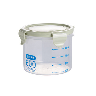 Prozirna plastična zatvarajuća posuda za hladnjak, okrugli spremnik za skladištenje hrane i žitarica, 301–500 ml