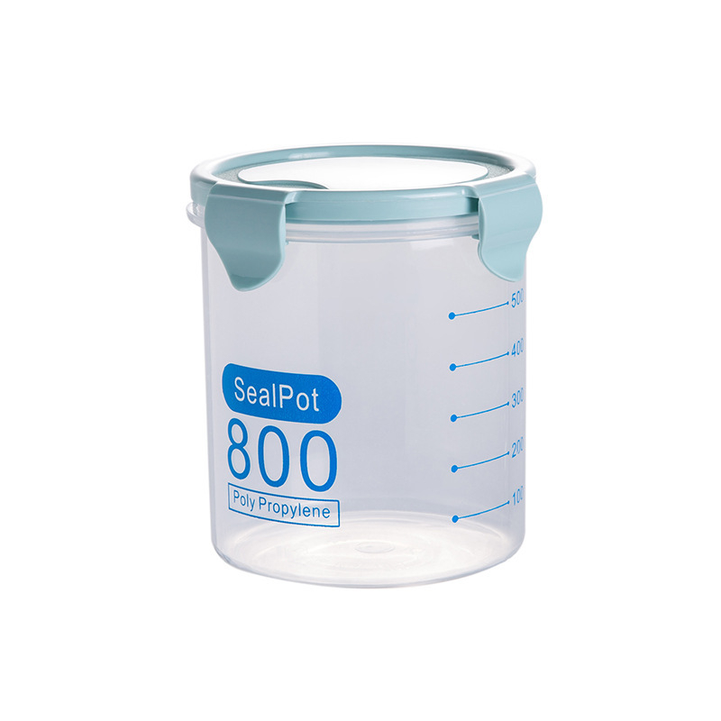 Prozirna plastična zatvarajuća posuda za hladnjak, okrugli spremnik za skladištenje hrane i žitarica, 301–500 ml