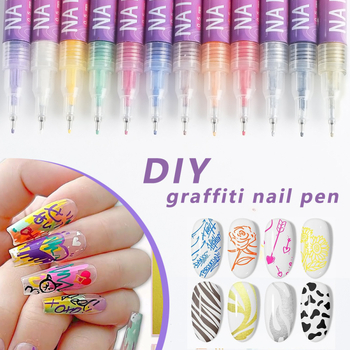 12 részes körömdekorációs tollkészlet – DIY graffiti, akril filctollak, fényes kontúr toll