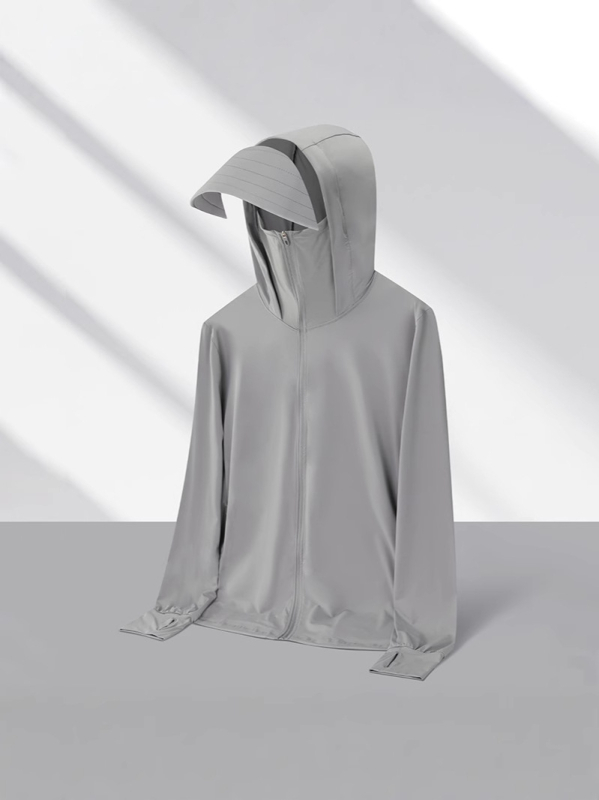 2025 Unisex jakna za zaštitu od sunca za proljeće-ljeto, Ice Silk tkanina, kapuljača, SPF 50+, lagani sportski stil