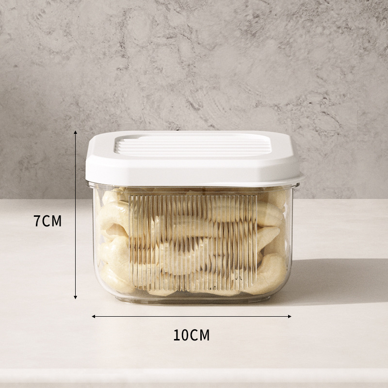 Zatvoren prozirni plastični spremnik za žitarice, grickalice, suhe namirnice i čaj, 1–2 L, kvadrato oblik, kvaliteta hrane