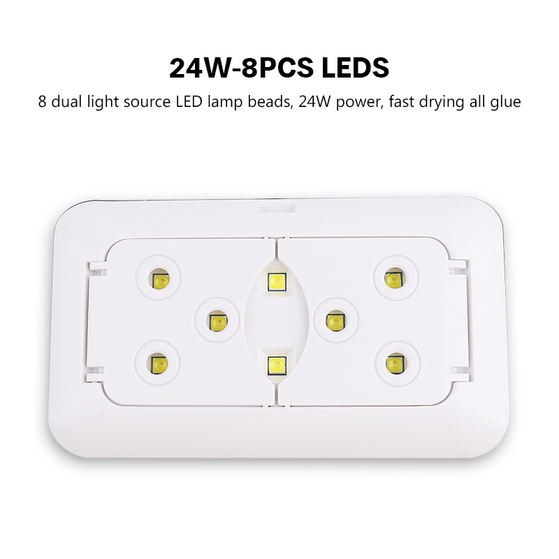SUN H7Plus преносима LED лампа за маникюр, сгъваема, за втвърдяване на гел лак, бързосъхнеща, сензорен бутон