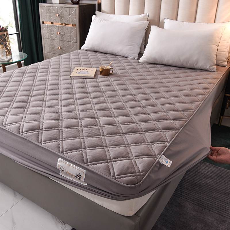 100% βαμβακερό σεντόνι με quilted γέμισμα, αντιολισθητικό, παχύ, κάλυμμα κρεβατιού και προστατευτικό στρώματος από σκόνη