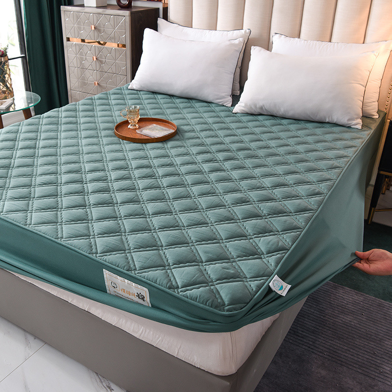 100% βαμβακερό σεντόνι με quilted γέμισμα, αντιολισθητικό, παχύ, κάλυμμα κρεβατιού και προστατευτικό στρώματος από σκόνη