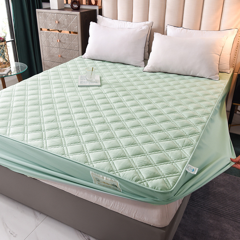 100% βαμβακερό σεντόνι με quilted γέμισμα, αντιολισθητικό, παχύ, κάλυμμα κρεβατιού και προστατευτικό στρώματος από σκόνη