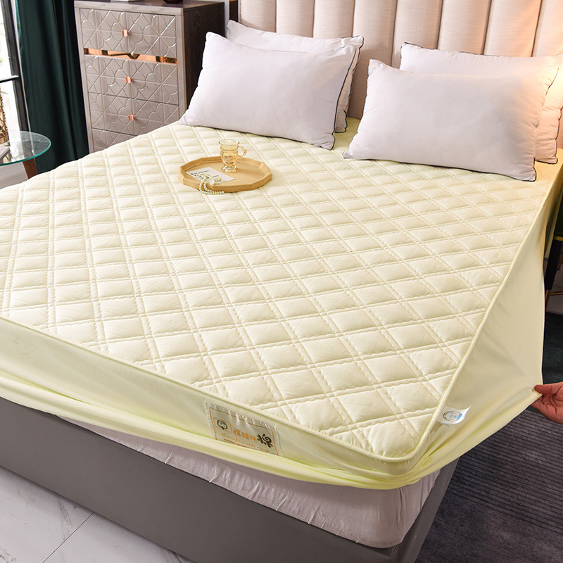 100% βαμβακερό σεντόνι με quilted γέμισμα, αντιολισθητικό, παχύ, κάλυμμα κρεβατιού και προστατευτικό στρώματος από σκόνη