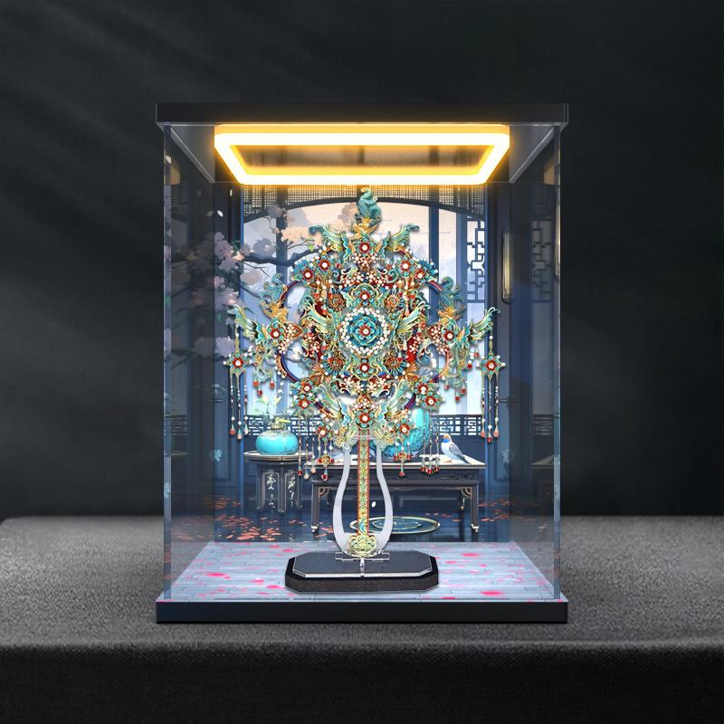 Kryt protiv prašine sa stražnjim osvjetljenjem za akrilni kut za 3D puzzle