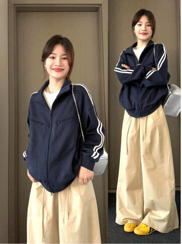 Ženska jakna s jedinstvenim dizajnom, slobodan kroj, korejski stil baseball jakna za proljeće, jesen i zimu