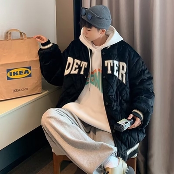 Ženska bomber jakna od pamuka s rombi prešivanjem, debela izolacija, korejski stil, slobodan kroj, jesen-zima, casual, za studentice i parove