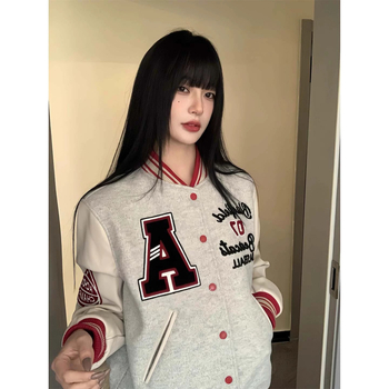 Női baseball dzseki hiphop utcai stílusban patchwork varrással és hímzéssel – őszi-téli casual kabát