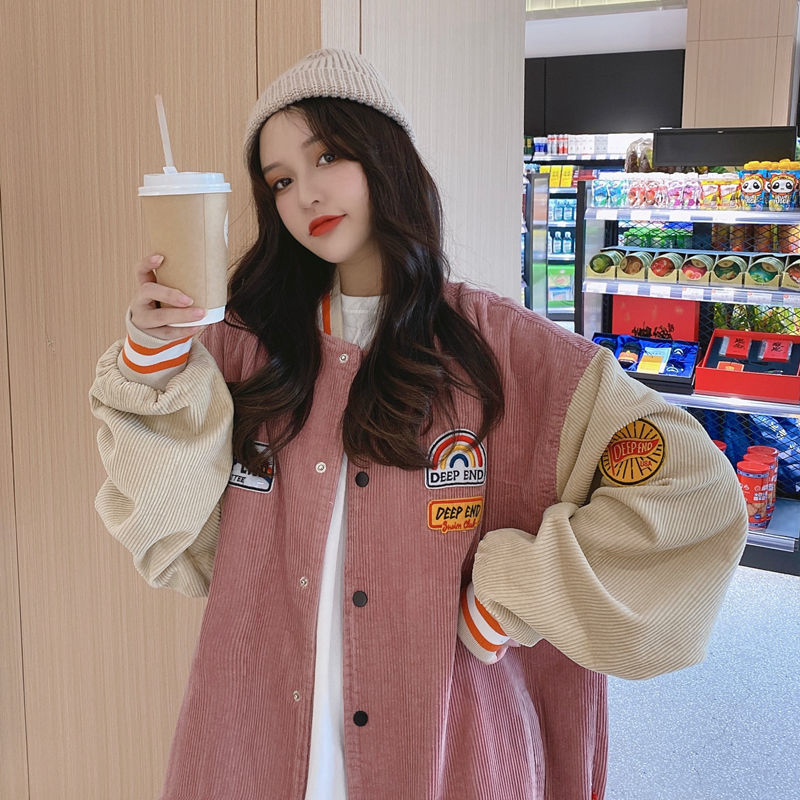 Ženska kordurova jakna, 2026 proljeće–jesen, korejski retro Harajuku BF stil, japanski bejzbol stil